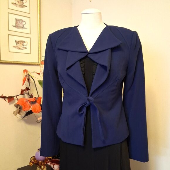 NWOT mac & jac Women’s Unique Designed Quality Lined Blazer Blue Jacket M 8 - Picture 2 of 11